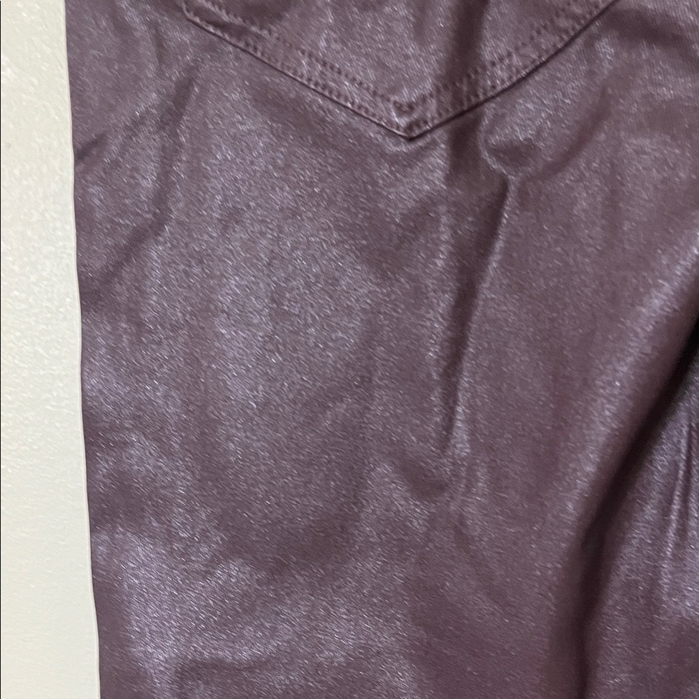 Express Womens Straight Leg Faux Leather Pants in Dark Brown - Picture 4 of 4